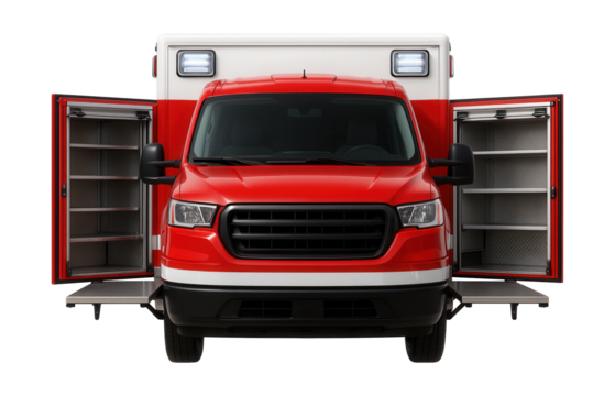 Emergency response vehicle featuring spacious storage and retractable workstations.