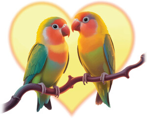 two bird doing loving thing in love