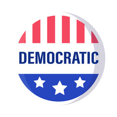 Democratic Party Emblem with Stars and Stripes in Circular Design
