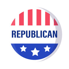 Republican Party Emblem with Stars and Stripes in Circular Design
