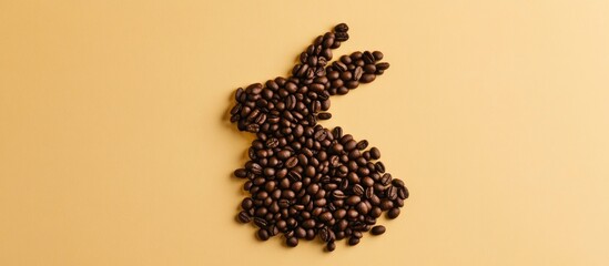 Coffee bean bunny silhouette on yellow background offers a caffeine kick