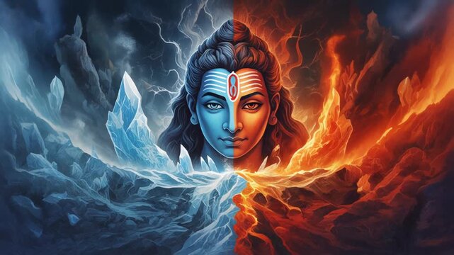 Lord Shiva On Cosmic Destroyer: Lava and Ice Duality