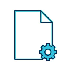 Document settings icon with gear symbol for file management and configuration Vector