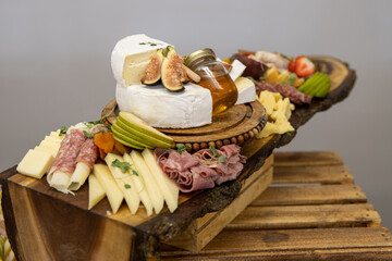 Charcuterie cheese and meat platter