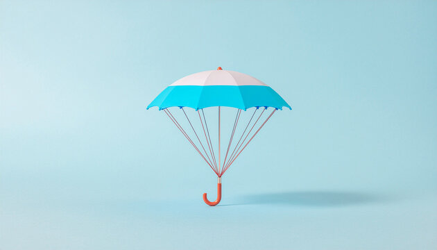 Surreal parachute umbrella.