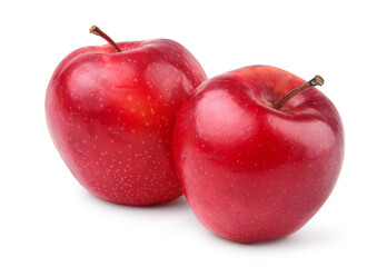 Fresh red apples isolated on white.