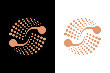Minimalist Flowing Dots Circle Abstract Logo