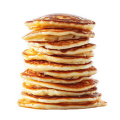 Stack of pancakes on white background