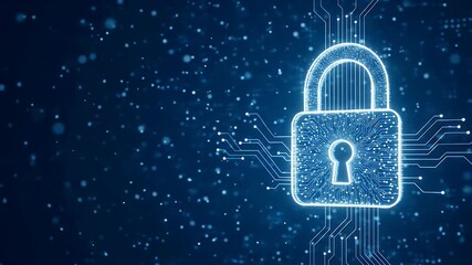 Lock with digital padlock cyber board and glowing security data security lines padlock digital representing authentic visual style and cinematic detail. - Powered by Adobe
