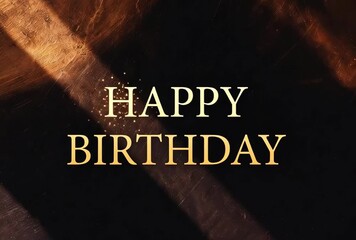 Elegant Birthday Wishes with Golden Text and Dynamic Light Effects on Dark Background