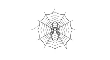 Spooky spider web drawing for Halloween decoration projects and festive designs with a vector feel