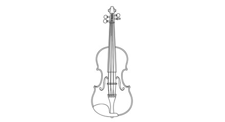 Fototapeta premium Elegant violin line art drawing for musical expression and artistic creativity, originally vector graphics