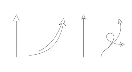 Dynamic arrow collection for modern design, direction, and creative guidance pointing upwards visually