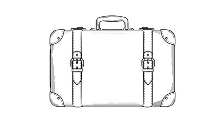 Elegant vintage suitcase illustration ready for travel adventures and stylish retro design projects