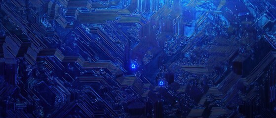 Abstract motherboard technology with intricate circuit design details