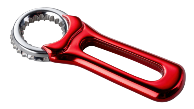 Crimson Bottle Opener: A sleek, red bottle opener with a modern design and a touch of elegance lies in wait to pop the top of your refreshing drink.