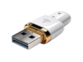 USB Wifi Adapter: A close-up shot of a modern USB WiFi adapter, designed for seamless wireless connectivity, highlighted against a clean backdrop.