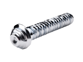 Detailed Metal Bolt: An extreme close-up of a single, shiny metal bolt, its threads and head exquisitely detailed, demonstrating the essence of industrial precision and mechanical engineering.