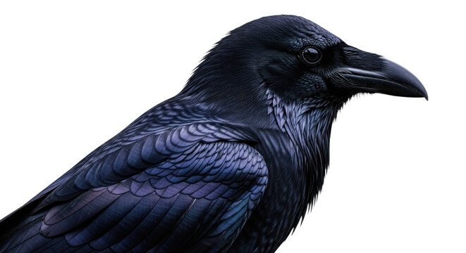 Closeup of a Black Crow with Sharp Beak and Glossy Feathers 3. - Powered by Adobe
