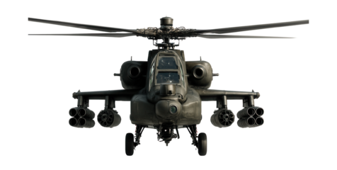 Heavy-lift chopper with external missile pods and targeting systems.