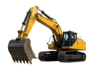 Heavy-duty earthmover featuring a spacious bucket and extended reach arm.