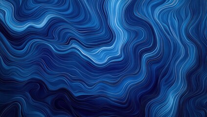 Mesmerizing blue abstract art with fluid lines evoking ocean depths