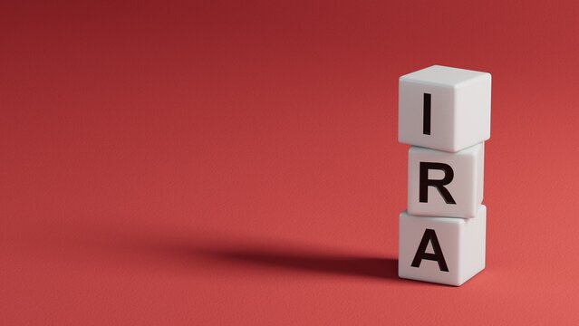 IRA individual retirement account word on wooden elements block.close up of wooden elements,