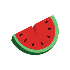 Summer Fruit Watermelon Slice Illustration