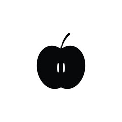 Apple Slice Silhouette Illustration For Organic Fruit