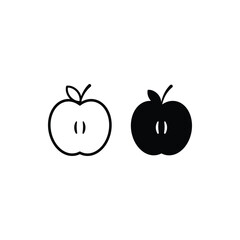 Fresh Apple Slice Illustration on White Background