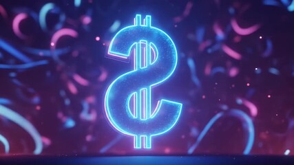 Dollar symbol currency neon money glowing sign lights digital dollar futuristic sign with representing authentic visual style and cinematic detail. - Powered by Adobe
