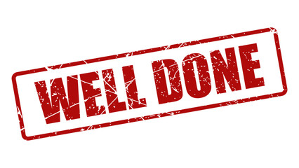 Fototapeta premium Well done stamp with grunge texture