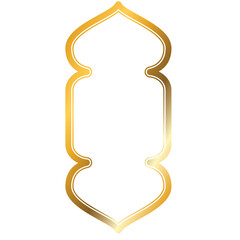 Elegant Golden Ornate Frame With Arabesque Design Elements On A White Background Isolated Vector Illustration