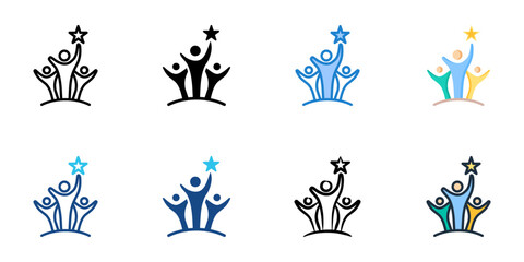 Leadership icon set multiple style collection vector illustration
