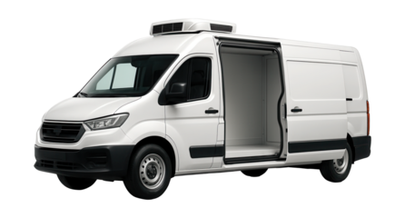 Refrigerated panel van with side sliding cargo door for easy access.