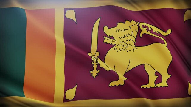 Sri Lanka Flag Waving Realistic National Symbol