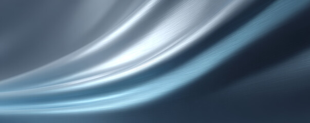 Fototapeta premium Abstract blue silver metallic smooth wave texture background gradient light Abstract blue and silver metallic wave background with smooth texture and gradient light effect creating modern
