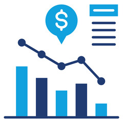 Stock Purchase Plan Flat Blue Icon