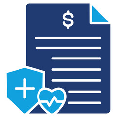 Obraz premium Health Insurance Flat Blue Icon