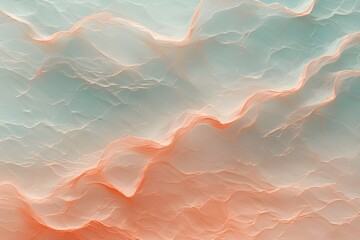 Soft Pastel Abstract Wavy Texture in Peach and Aqua Tones
