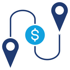 Transit Reimbursement Flat Blue Icon