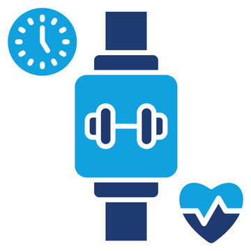 Wellness Challange Flat Blue Icon