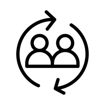 Mentoring Session Line Icon of Pair Programming Icon Set