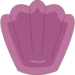 Illustration Of A Purple Seashell With A Transparent Background And A Simple Line Drawing Of A Smile On The Inside Surface