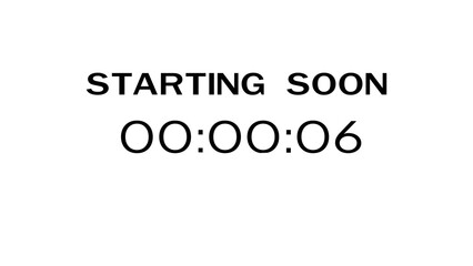 Countdown timer illustration. Starting soon timer clock. Minute and second timer number.