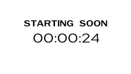 Countdown timer illustration. Starting soon timer clock. Minute and second timer number.