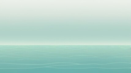 Obraz premium Serene turquoise ocean with gentle waves under a soft, hazy sky, creating a peaceful seascape
