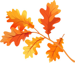 Autumn Oak Leaves Botanical Vector