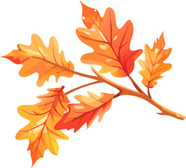 Autumn Oak Leaves Botanical Vector