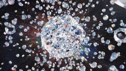 Diamond cluster floating in starry expanse - Powered by Adobe